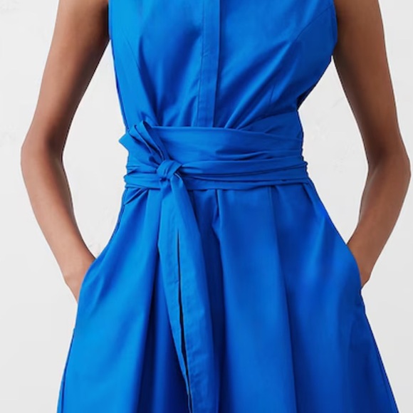 Banana Republic Princess Blue Poplin Cross-Waist Midi Dress - Picture 3 of 13
